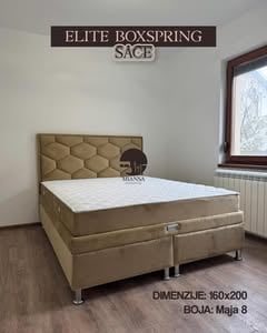 Taupe Elite Boxspring sa saće uzglavljem, dimenzije 160x200 — Nameštaj Miansa